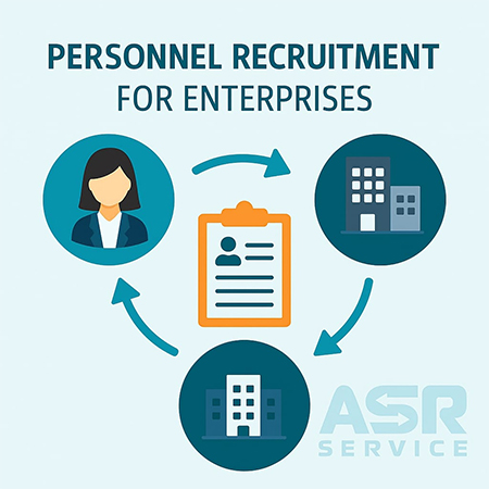 An infographic of the recruitment process for businesses, showing the connection between the candidate, the resume, and the company.
